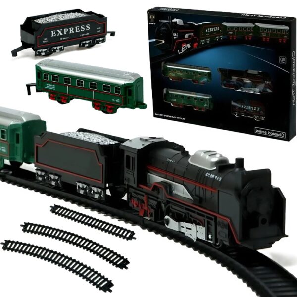 Szuper önjáró játékvonat készlet mozdonnyal vagonokkal sínpályával (BBJ)44
