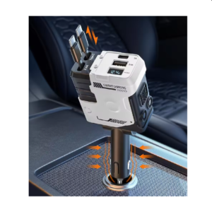 Univerzális autós gyorstöltő 66W – 4 az 1-ben töltő, kihúzható kábelek, USB, Type-C és iPhone csatlakozóval, intelligens védelemmel (BBD) - Image 4