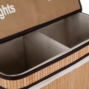 Kétkamrás 100 literes bambusz szennyestartó – stílusos és praktikus megoldás (WNDR24269) - Image 2