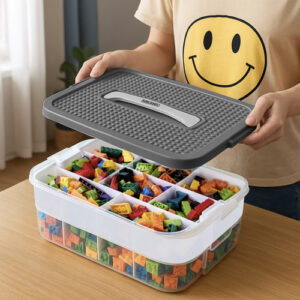 KRUZZEL 2 szintes játéktároló – biztonságos, rendezett és hordozható megoldás gyerekeknek (WNDR25756) - Image 4