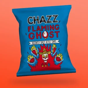 Chazz Flaming Ghost Pepper Burgonyaszirom – Extra Csípős Chili Snack, 50g  - közeli lejárat - Image 4