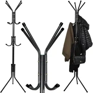 Masszív álló ruhafogas – 12 akasztóval és műanyag védőkupakkal (WNDR23815)