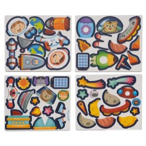 Mágneses űr puzzle – 50 mágneses darab, 6 képeslapos minta, könyv alakú tárolóval (WNDR24731) - Image 4