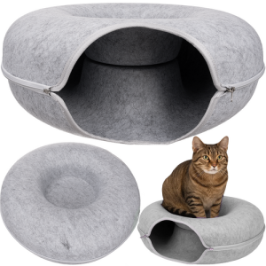 Anti-stressz fánk alagút macskáknak - PURLOV - szürke (WNDR25810)