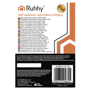 RUHHY 18 mm-es öntapadós tépőzár készlet – gyors rögzítés (WNDR25884) - Image 9