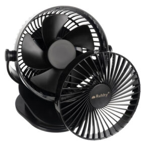 RUHHY Vezeték nélküli Csiptetős Ventilátor – Fekete, 3 az 1-ben Multifunkciós Hűtőmegoldás (WNDR25567)