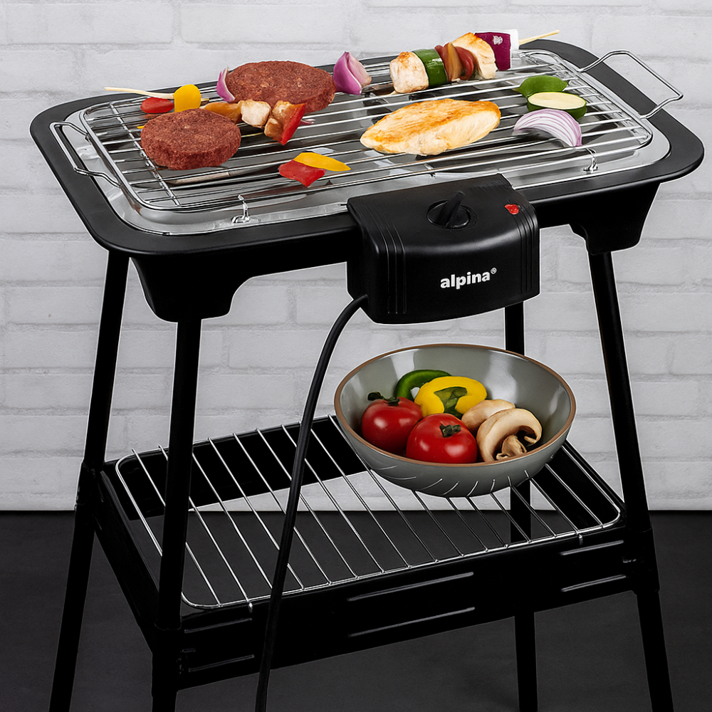Alpina elektromos BBQ grill – 2000 W, állítható hőfokszabályzóval és fényjelzővel (EDC) - Image 2