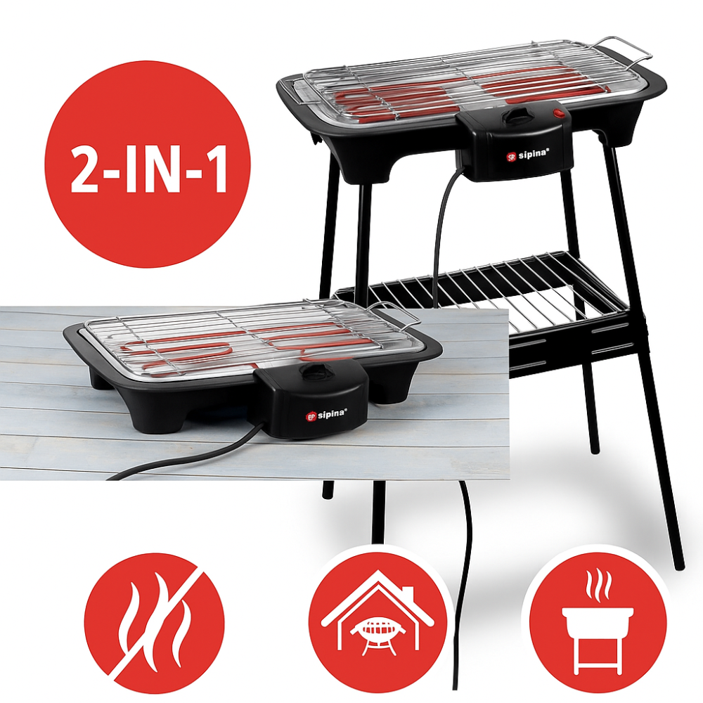 Alpina elektromos BBQ grill – 2000 W, állítható hőfokszabályzóval és fényjelzővel (EDC) - Image 3