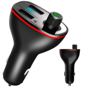 Bluetooth FM transzmitter és autós MP3 lejátszó – dupla USB töltő, 12/24V kompatibilis, zenelejátszás és töltés egy készülékben (WNDR15185)