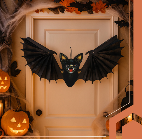 Függeszthető denevér dekoráció – élethű Halloween dísz beltérre és kültérre (WNDR26126) - Image 2