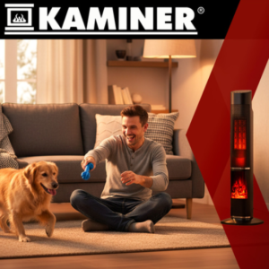 Ignisse Kaminer 2000W oszlopos ventilátoros fűtőtest – valósághű kandallóhatással, gyors és energiatakarékos fűtés beltérre (WNDR26401) - Image 11