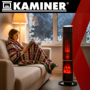 Ignisse Kaminer 2000W oszlopos ventilátoros fűtőtest – valósághű kandallóhatással, gyors és energiatakarékos fűtés beltérre (WNDR26401) - Image 2