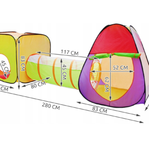 Gyerek játszósátor 200 színes játéklabdával – beltéri és kültéri játszótér (WNDR2880) - Image 4