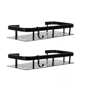 Ruhhy 2 részes rozsdamentes acél fürdőszobai polc szett – 30 × 13 × 5 cm (WNDR23170)