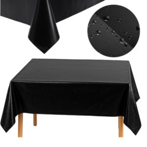 Ruhhy dekoratív fekete fóliaterítő – elegáns, vízálló, 137×274 cm-es újrahasználható asztalterítő partikhoz és ünnepi alkalmakra (WNDR26569) - Image 7