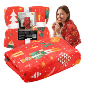 Ruhhy karácsonyi flanel ágytakaró diótörő mintával – puha, meleg pléd 150x200 cm (WNDR26607) - Image 8