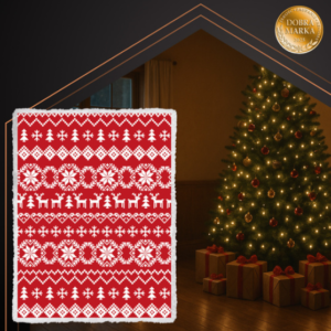 Ruhhy karácsonyi flanel ágytakaró – hópehely mintás, puha és meleg pléd 130x170 cm (WNDR26610) - Image 4