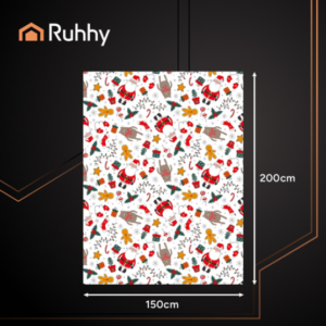 Ruhhy karácsonyi flanel ágytakaró –  vidám ünnepi dekoráció mintás, puha meleg pléd 130x170 cm (WNDR26608) - Image 3