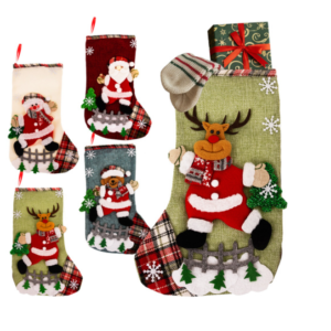 Ruhhy karácsonyi kandalló zokni szett – 4 db díszes mikulás aokni ajándéktartó, ünnepi dekoráció (WNDR26467) - Image 7