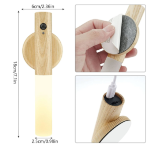 Grundig újratölthető LED fa fali lámpa mozgásérzékelővel – hordozható, mágneses rögzítéssel (EDC) - Image 6