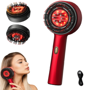 Elektromos fejbőr masszázskefe infravörös fénnyel és beépített olajadagolóval – USB-s hajápoló masszírozó (BBM) - Image 9