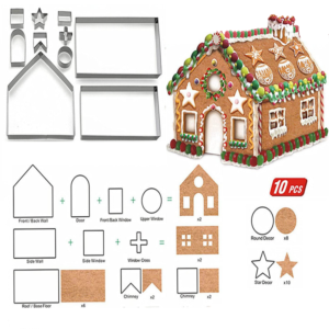 Karácsonyi mézeskalács ház készítő szett – komplett sütőforma és dekorációs készlet édes alkotáshoz (BLLV) - Image 2