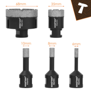 Bigstreeten gyémánt lyukfúró készlet – 6 részes profi fúrószár szett 6–68 mm méretben, adapterrel (WNDR27079) - Image 3