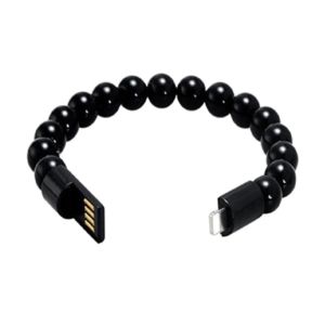 Fekete színű USB töltőkábel karkötő iPhone-hoz – lightning csatlakozó (FX) (BLLV) - Image 10