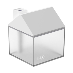 Házikó alakú ultrahangos párologtató diffúzor – LED világítással, halk működésű párásító otthonra és irodába 250 ml - fehér (BLLV) - Image 1