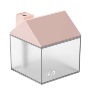 Házikó alakú ultrahangos párologtató diffúzor – LED világítással, halk működésű párásító otthonra és irodába 250 ml - rózsaszín (BLLV) - Image 1