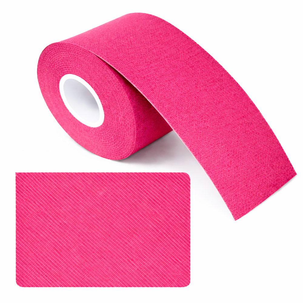 Kineziológiai tapasz – 5 cm × 5 m izom- és ízülettámasztó sport szalag fájdalomcsillapításhoz és regenerációhoz - Rózsaszín (FX) (BLLV) - Image 6