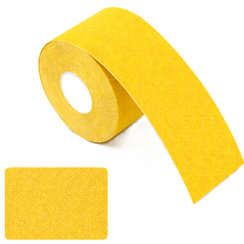 Kineziológiai tapasz – 5 cm × 5 m izom- és ízülettámasztó sport szalag fájdalomcsillapításhoz és regenerációhoz - sárga (FX) (BLLV) - Image 6
