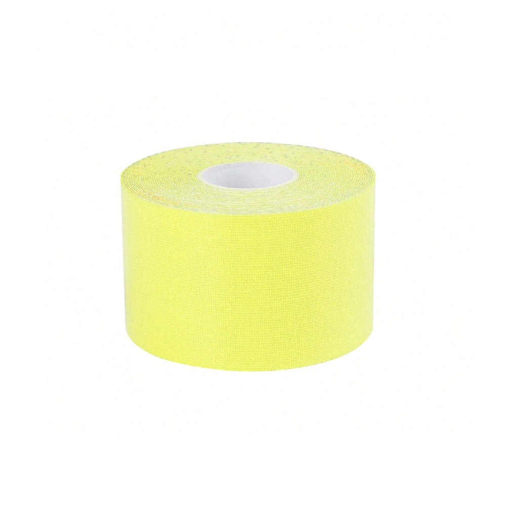 Kineziológiai tapasz – 5 cm × 5 m izom- és ízülettámasztó sport szalag fájdalomcsillapításhoz és regenerációhoz - sárga (FX) (BLLV) - Image 4