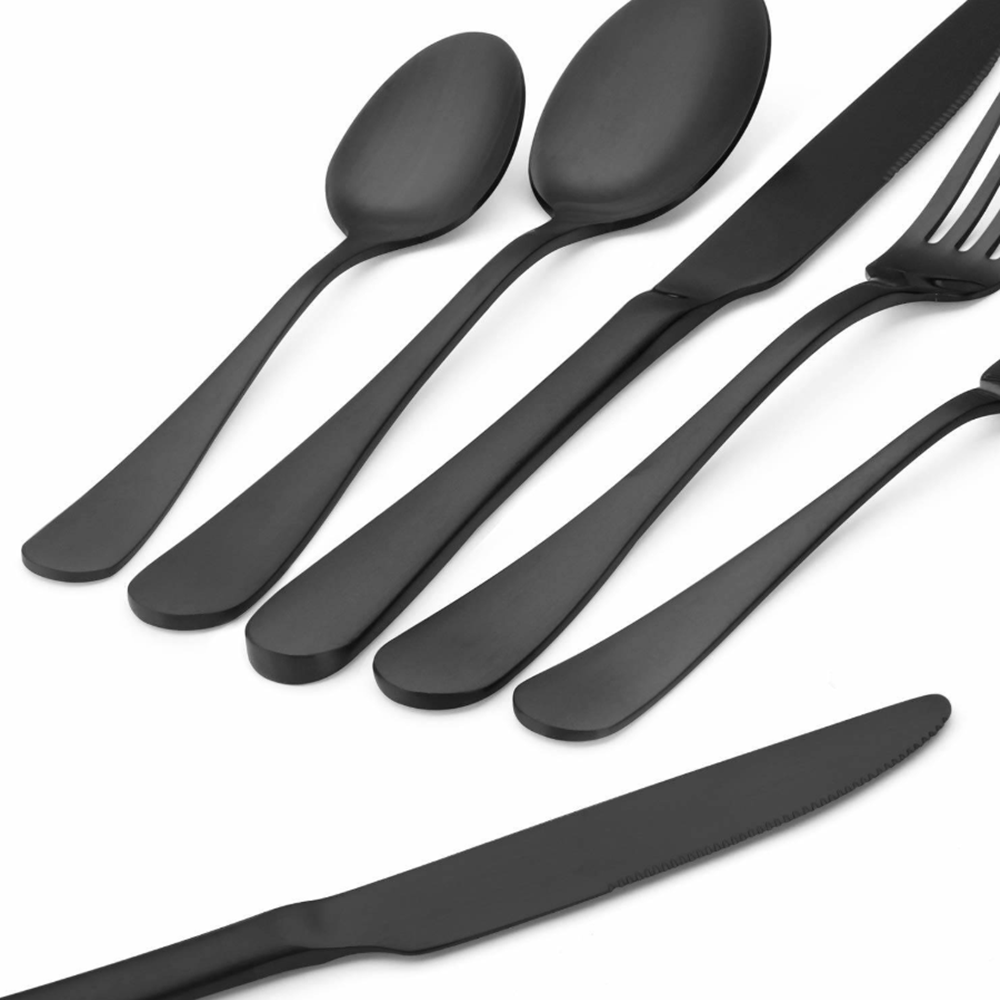 Matt fekete evőeszköz készlet – 5 darabos elegáns modern szett (FX) (BLLV) - Image 5
