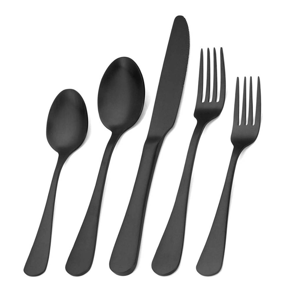 Matt fekete evőeszköz készlet – 5 darabos elegáns modern szett (FX) (BLLV) - Image 6