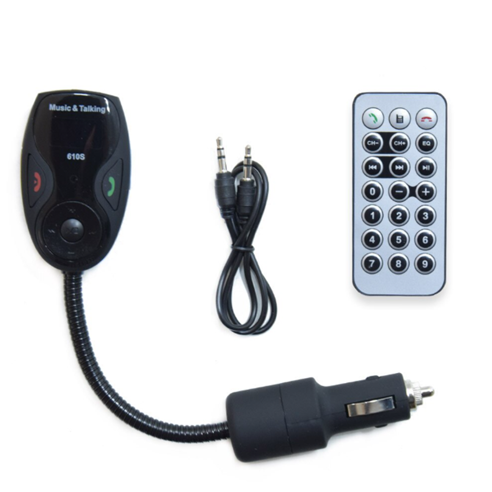 610S Bluetooth autós FM transzmitter MP3 lejátszóhoz, kihangosítóval és távirányítóval, flexibilis kivitel (BBV) - Image 7