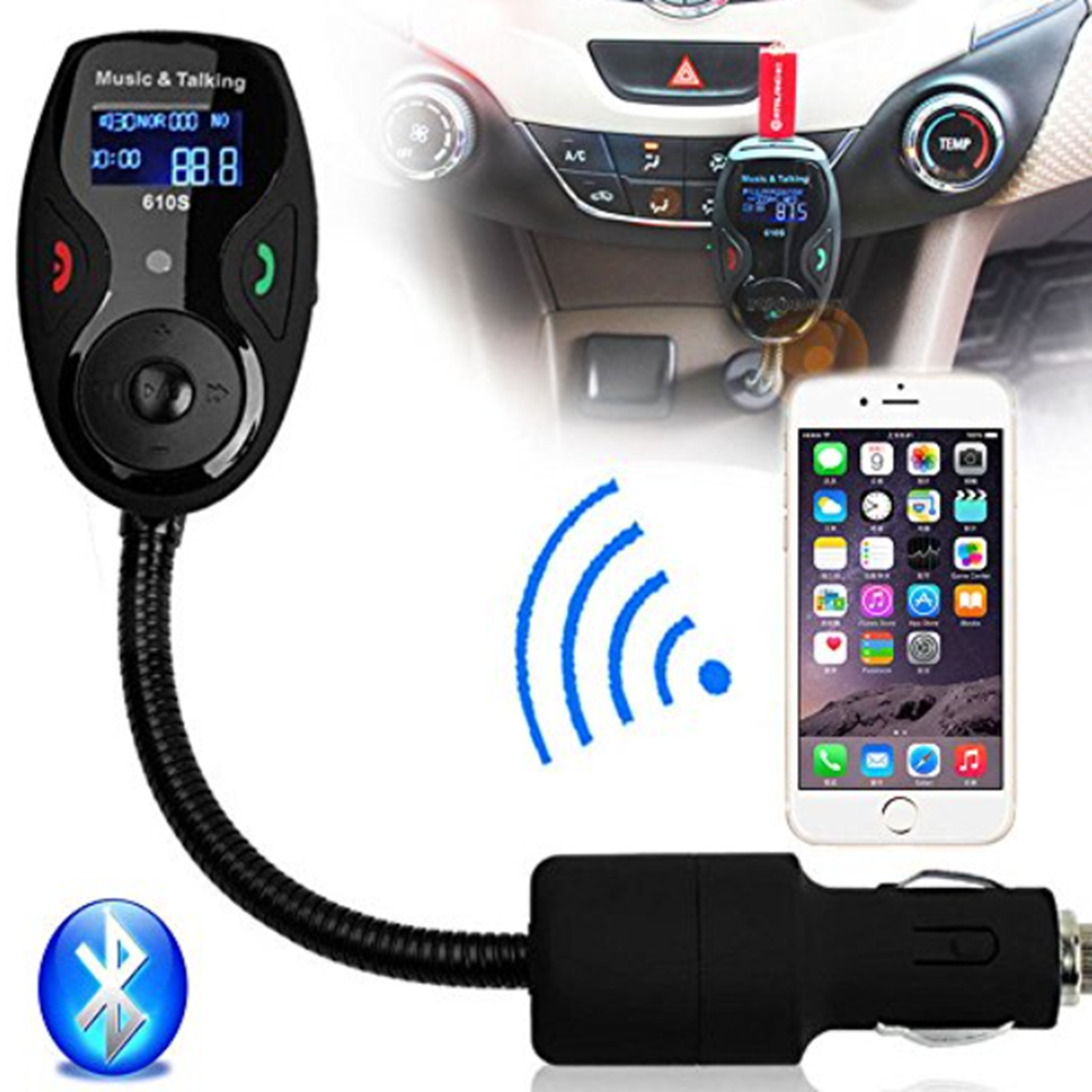 610S Bluetooth autós FM transzmitter MP3 lejátszóhoz, kihangosítóval és távirányítóval, flexibilis kivitel (BBV) - Image 2