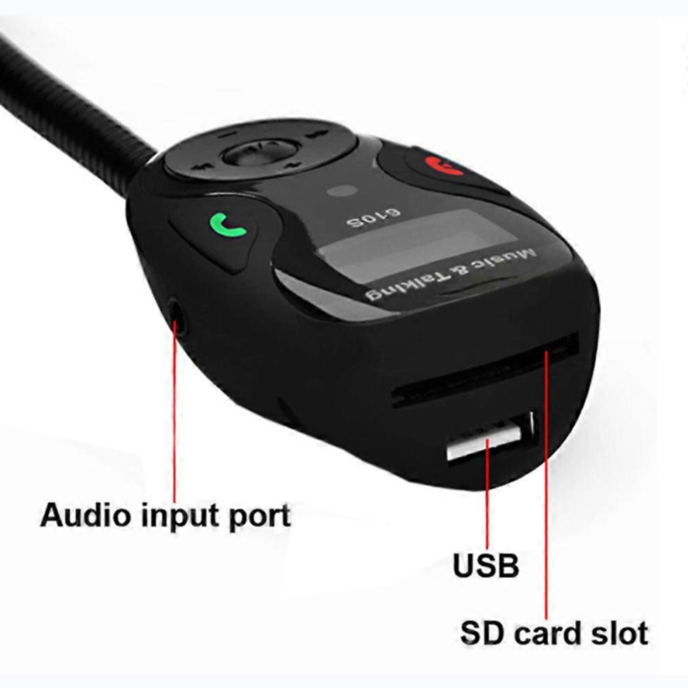 610S Bluetooth autós FM transzmitter MP3 lejátszóhoz, kihangosítóval és távirányítóval, flexibilis kivitel (BBV) - Image 4