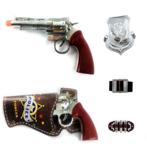 7 Darabos rendőr játék fegyverkészlet – jelmez kiegészítő szett gyerekeknek, szerepjátékhoz és farsangra (BBMJ) - Image 3