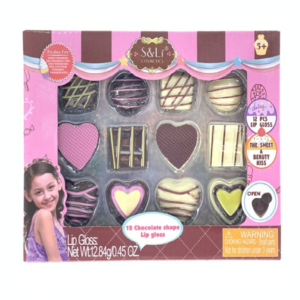 Csokoládé alakú játék szájfény készlet gyerekeknek– hidratáló és fényes ajkakhoz (BBMJ) - Image 4