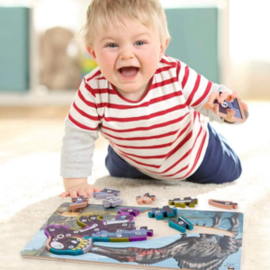 Fa t-rex dinoszaurusz puzzle, 10 db oktató játék kisgyerekeknek (BBMJ) - Image 3