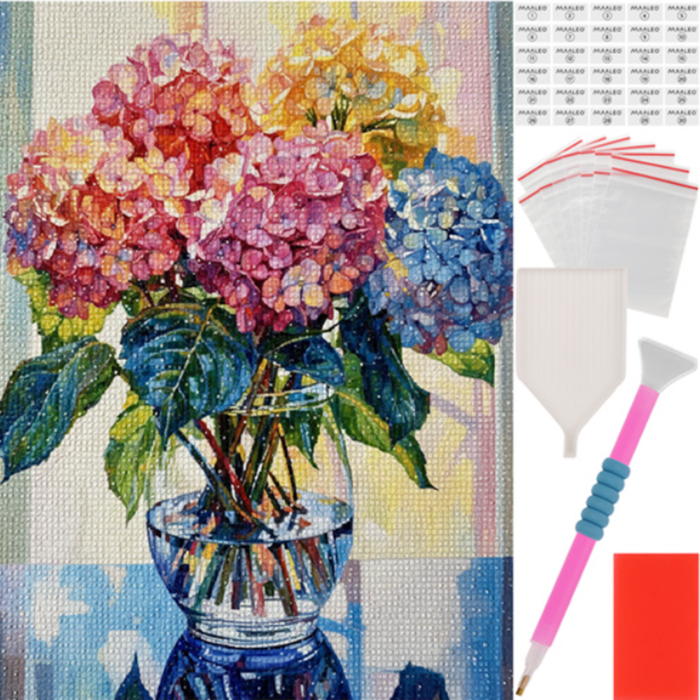 Gyémánt gyöngyhímzés „Bouquet” 40 × 30 cm MAALEO – 5D gyémánt festés mozaik készlet (WNDR26770)