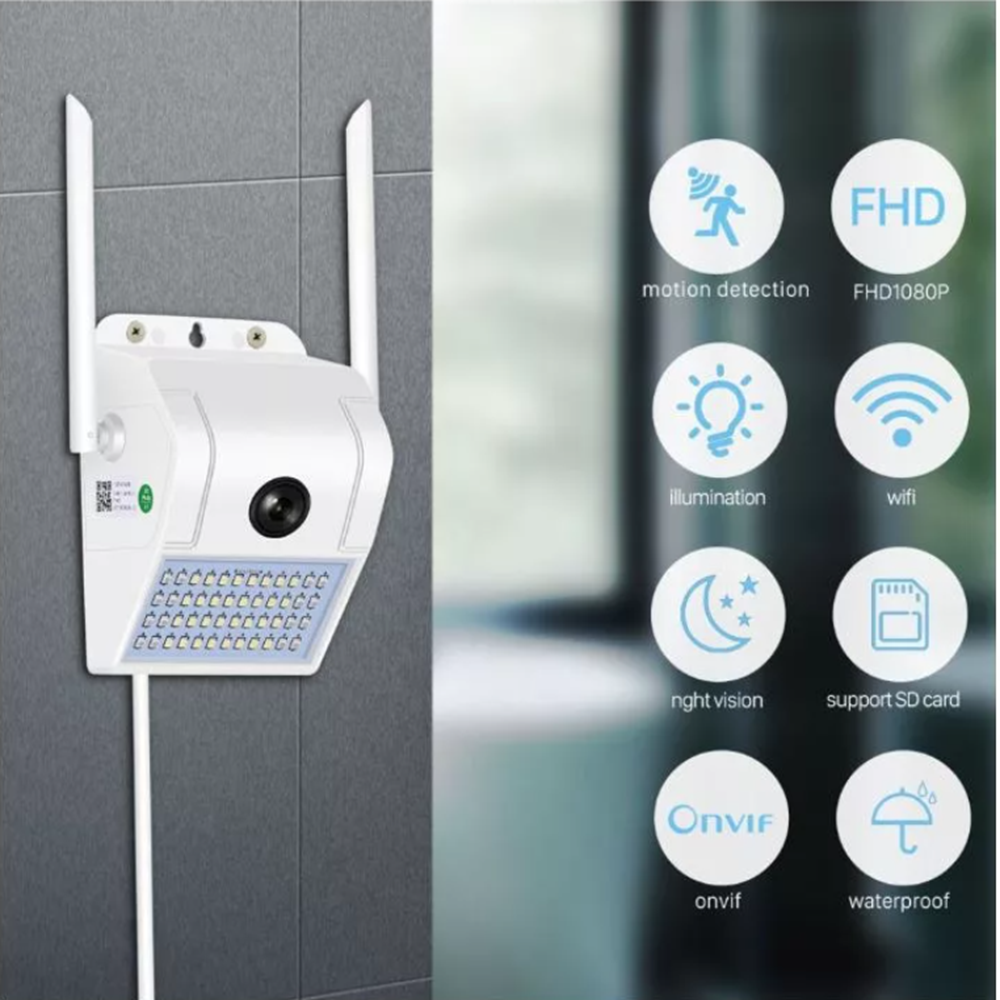 Kültéri WiFi IP biztonsági kamera és lámpa – éjjellátó, vízálló ...