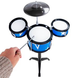 Music world 3 részes gyerek dobfelszerelés székkel – dob szett tányérral és dobverőkkel 3 éves kortól (BBJ) - Image 4
