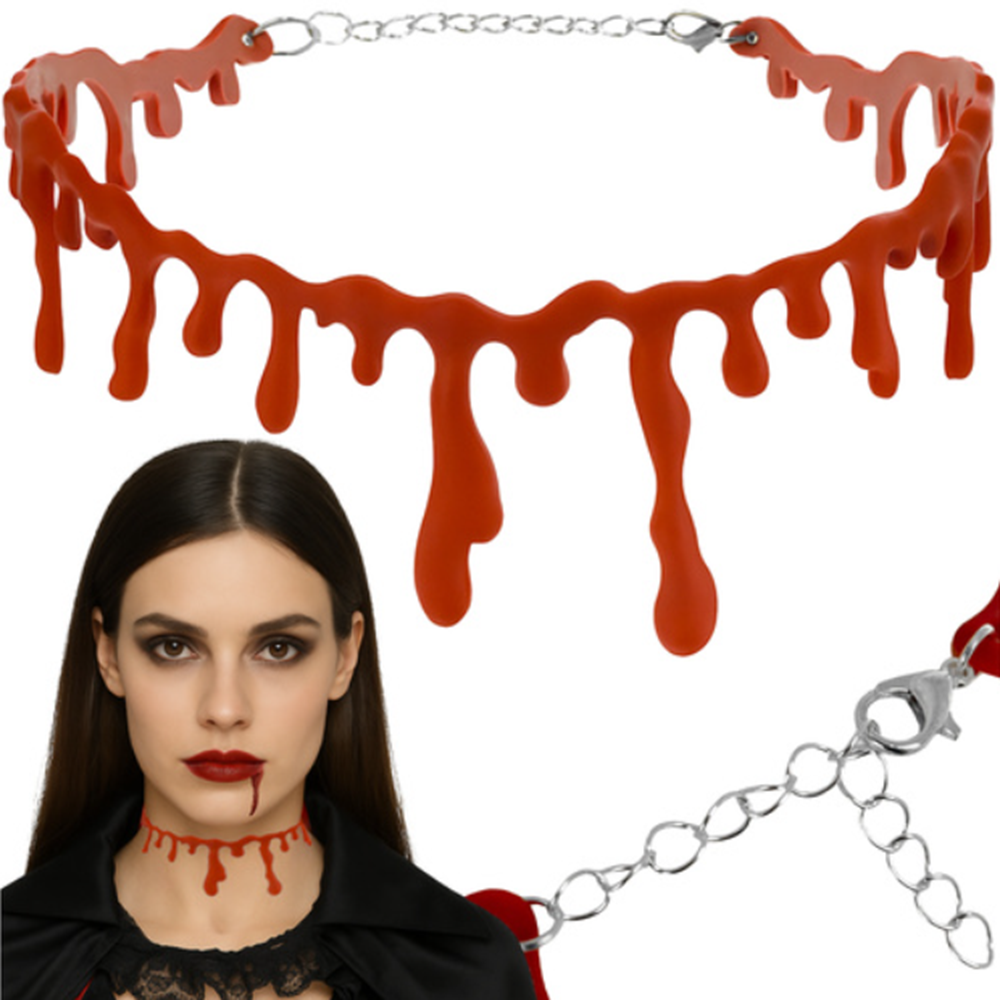 RUHHY Halloween véres choker nyaklánc – állítható jelmez kiegészítő (WNDR26143)