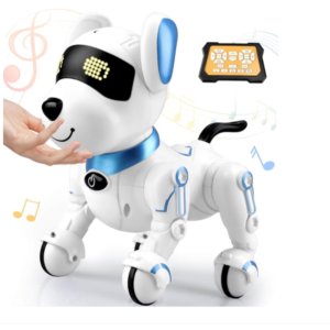 TurboTappancs – távirányítós interaktív robot kutya, hangokkal, angol szavak tanításával, tánc funkcióval – USB újratölthető, kék (BBJ) - Image 5