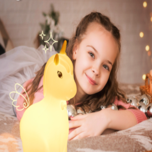 Unikornis éjszakai fény gyerekeknek – 7 színű, érintésvezérelt, újratölthető szilikon lámpa időzítővel (THM) - Image 4