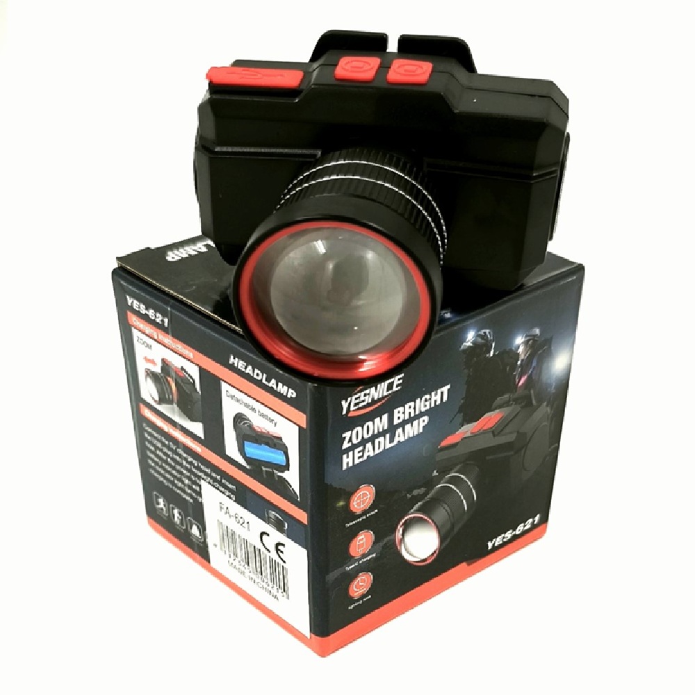 Yesnice YES-621 LED fejlámpa – zoom funkció, nagy fényerő, akkumulátoros, újratölthető kivitel (BBD)