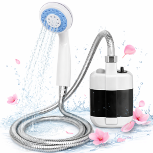 AquaTrail hordozható kemping zuhany – akkumulátoros elektromos kempingzuhany USB töltéssel, hordozható túra- és kemping zuhanyszett (BBV) - Image 1
