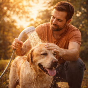 AquaTrail hordozható kemping zuhany – akkumulátoros elektromos kempingzuhany USB töltéssel, hordozható túra- és kemping zuhanyszett (BBV) - Image 2